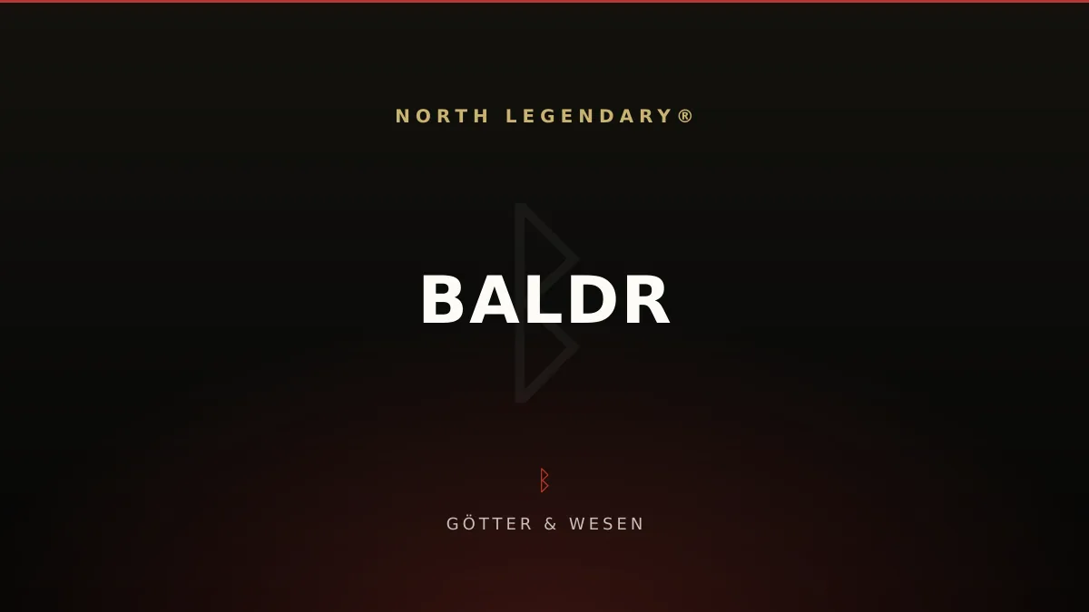 Baldr, der strahlende nordische Lichtgott, von Lichtstrahlen umgeben, mit einem Mistelzweig im Vordergrund