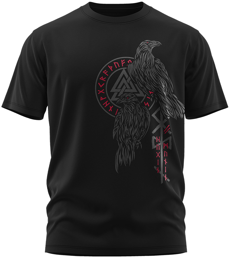 Hugin und Munin Odin Raben – T-Shirt für Herren – North Legendary®
